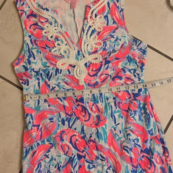 Lilly Pulitzer Harper Shift Dress In Cosmic Coral Cracked Up Lobster Roll XS - Picture 7 of 10